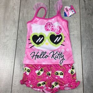HELLO KITTY Girls Two Piece Pajama Short Set NWT!!